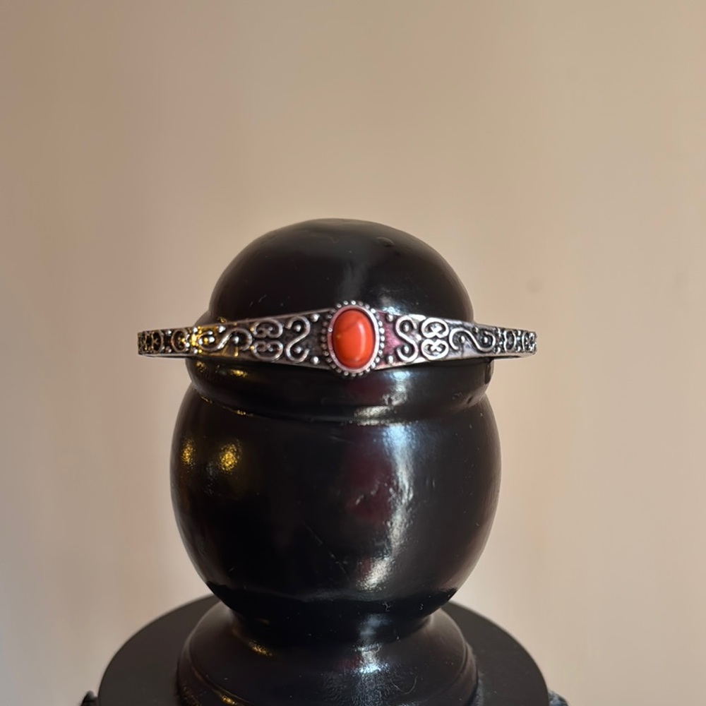 Elegant Silver and orange  Women's Bracelet